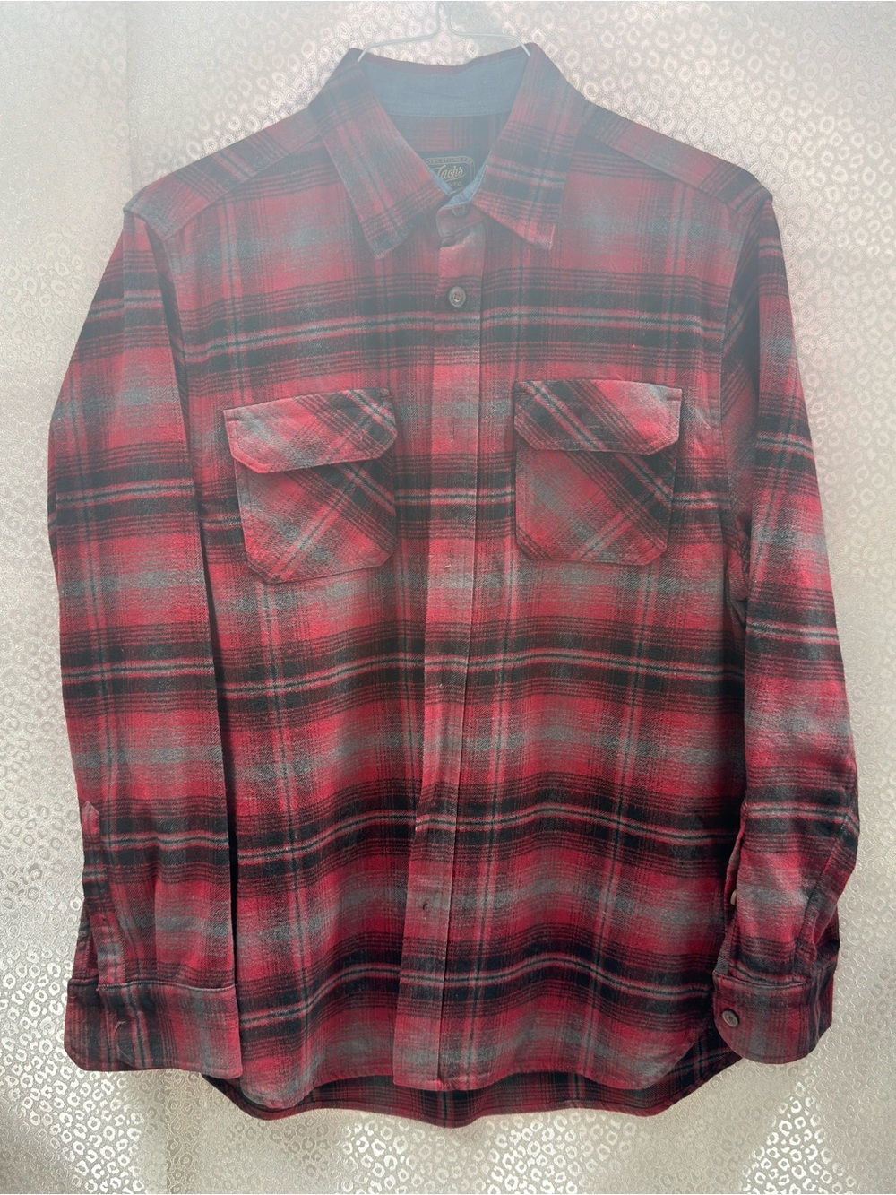 Jachs Red and Black Plaid Casual Button-Down Shirt